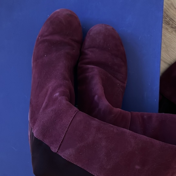 Auth Stuart Weitzman OTK Boots wine size 6 - Picture 7 of 11